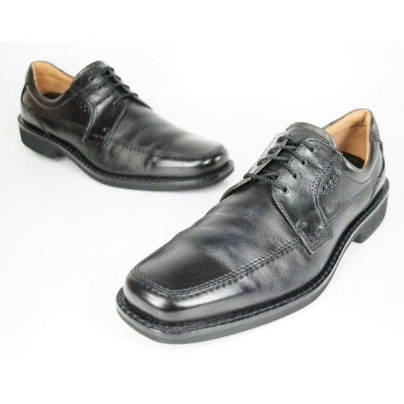 Ecco Other - Ecco Seattle Tie Black Leather Apron Toe Oxfords